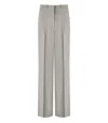 Elisabetta Franchi Pearl Grey Wide Leg Trousers In White