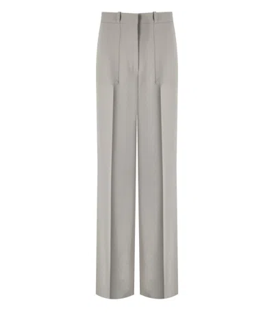 Elisabetta Franchi Pearl Grey Wide Leg Pants In White