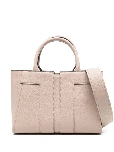 Elisabetta Franchi Pebbled-texture Tote Bag In 中性色