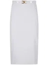 Elisabetta Franchi Gold-buckle Pencil Skirt In White