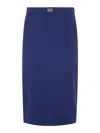 Elisabetta Franchi Pencil Midi Skirt In Azul