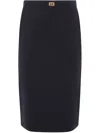 Elisabetta Franchi Pencil Midi Skirt In Black