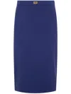 Elisabetta Franchi Pencil Midi Skirt In Blue
