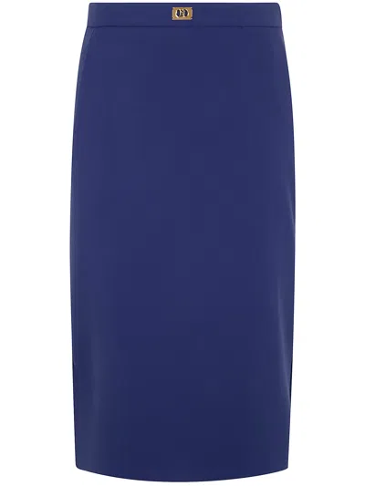 Elisabetta Franchi Pencil Midi Skirt In Oversea