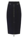 Elisabetta Franchi Lightweight Crepe Skirt With Black Zip In Black