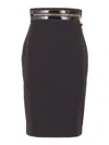Elisabetta Franchi Zip-trimmed Pencil Midi Skirt In Black