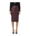 Elisabetta Franchi Pencil Skirt With Jewel Clasps In Burgundy