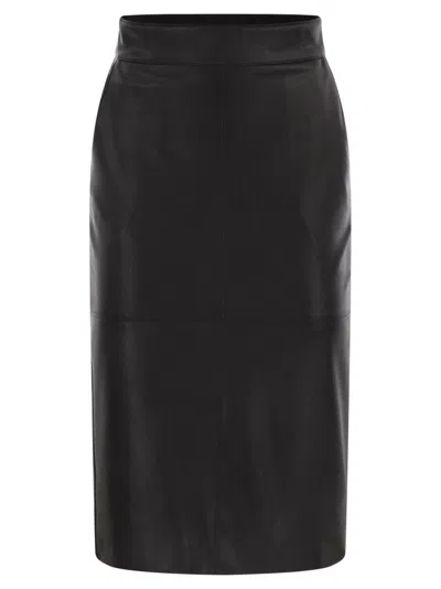 ELISABETTA FRANCHI PENCIL SKIRT WITH JEWELLED HOOKS