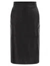 Elisabetta Franchi Pencil Skirt With Jewelled Hooks In Black