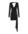 Elisabetta Franchi Jewel-detail Draped Mini Dress In Black
