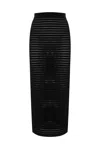 Elisabetta Franchi Perforated Knit Skirt In Nero