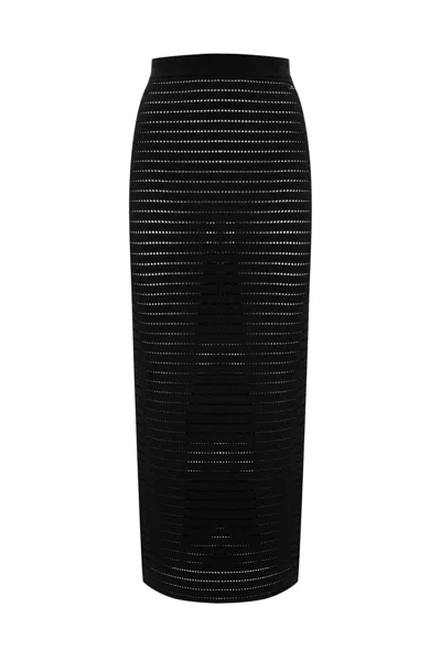 ELISABETTA FRANCHI PERFORATED KNIT SKIRT