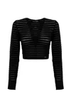 Elisabetta Franchi Pointelle-knit Top In Nero