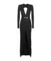 Elisabetta Franchi Piercing-detail Jersey Gown In Black