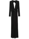 Elisabetta Franchi Piercing-detail Jersey Gown In Black