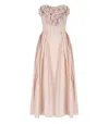 Shop Elisabetta Franchi Pink Baby Midi Dress With Roses