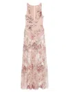 Elisabetta Franchi Pink Long Dress With Sequins In Neutral