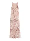 Elisabetta Franchi Pink Long Dress With Sequins In Neutral