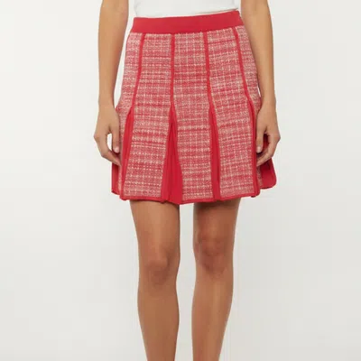 Pre-owned Elisabetta Franchi Pink Lurex Knit And Crepe Paneled Mini Skirt M