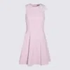 Elisabetta Franchi Light Crepe Dress With Floral Detail In Quartz