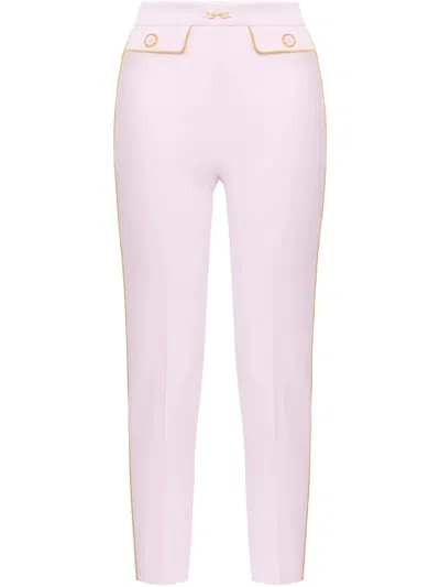 ELISABETTA FRANCHI ELISABETTA FRANCHI PINK PANTS WITH MUSTARD DETAILS