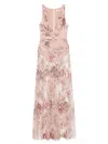 Elisabetta Franchi Pink Long Dress With Sequins In Neutral