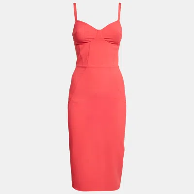 Pre-owned Elisabetta Franchi Pink Stretch Crepe Sheath Dress S