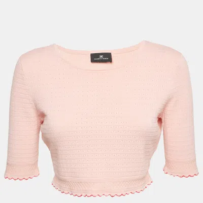 Elisabetta Franchi Pink Textured Knit Sweater Top