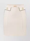 Elisabetta Franchi Piping And Flap Skirts With Gold Buttons In White
