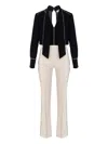 Elisabetta Franchi Piping-detail Flared Jumpsuit In Multi