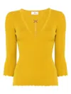 Elisabetta Franchi Ribbed Sweater With Necklace