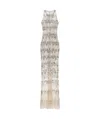 Elisabetta Franchi Pixel-pattern Sequin-embroidered Tulle Red Carpet Dress In Nude