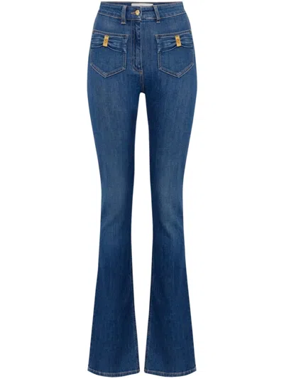 ELISABETTA FRANCHI FLARED DENIM BY ELISABETTA FRANCHI,PJ88N51E2 104 BLUE DENIM
