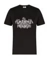 Elisabetta Franchi Jersey T-shirt With Logo Print And Embroidery In Black