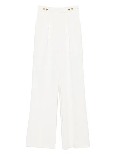 Elisabetta Franchi Pleat-detail Trousers In White