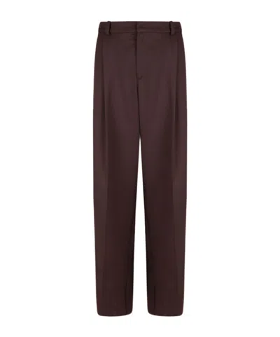 Elisabetta Franchi Pleat Detailed Straight-leg Trousers In Brown