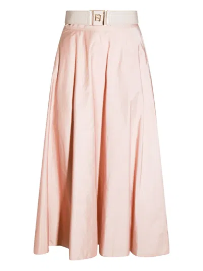 ELISABETTA FRANCHI PLEATED BELTED SKIRT