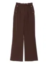 Elisabetta Franchi Pleated Button-detailed Trousers In Brown