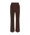 Elisabetta Franchi Pleated Button-detailed Trousers In Brown