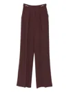 Elisabetta Franchi Pleated Button-detailing Straight Trousers In Black