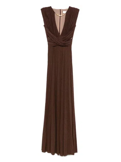 ELISABETTA FRANCHI PLEATED CROSS-DETAIL DRESS