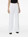 Elisabetta Franchi Pleated Gold-button Trousers In White
