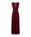 Elisabetta Franchi Lurex Jersey Dress Deep V-neckline In Red