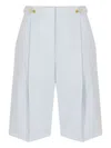 Elisabetta Franchi Pleated High-waist Shorts In White