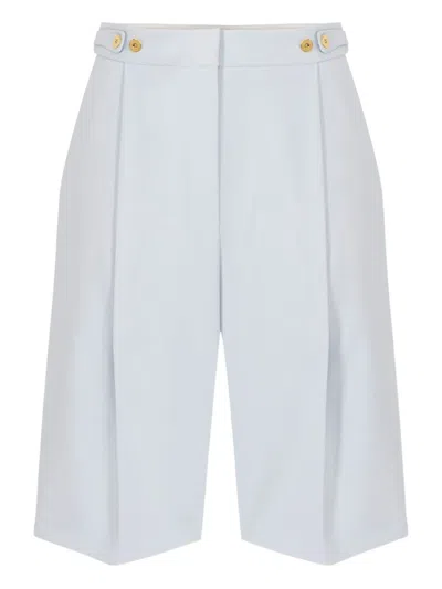 Elisabetta Franchi Pleated High-waist Shorts In White