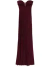 Elisabetta Franchi Women's Pleated Lurex Jersey Red Carpet Dress With Belt