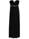 Elisabetta Franchi Women's Pleated Lurex Jersey Red Carpet Dress With Belt In 黑色