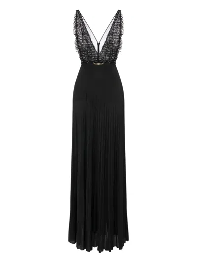 ELISABETTA FRANCHI PLEATED MAXI DRESS