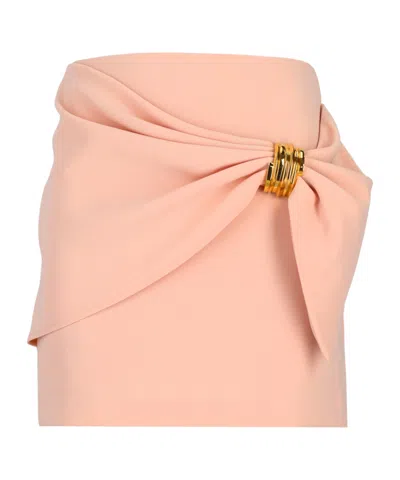 Elisabetta Franchi Pleated Midi Skirt In Pink