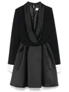 Elisabetta Franchi Crepe Dress With Satin Lapels In Black